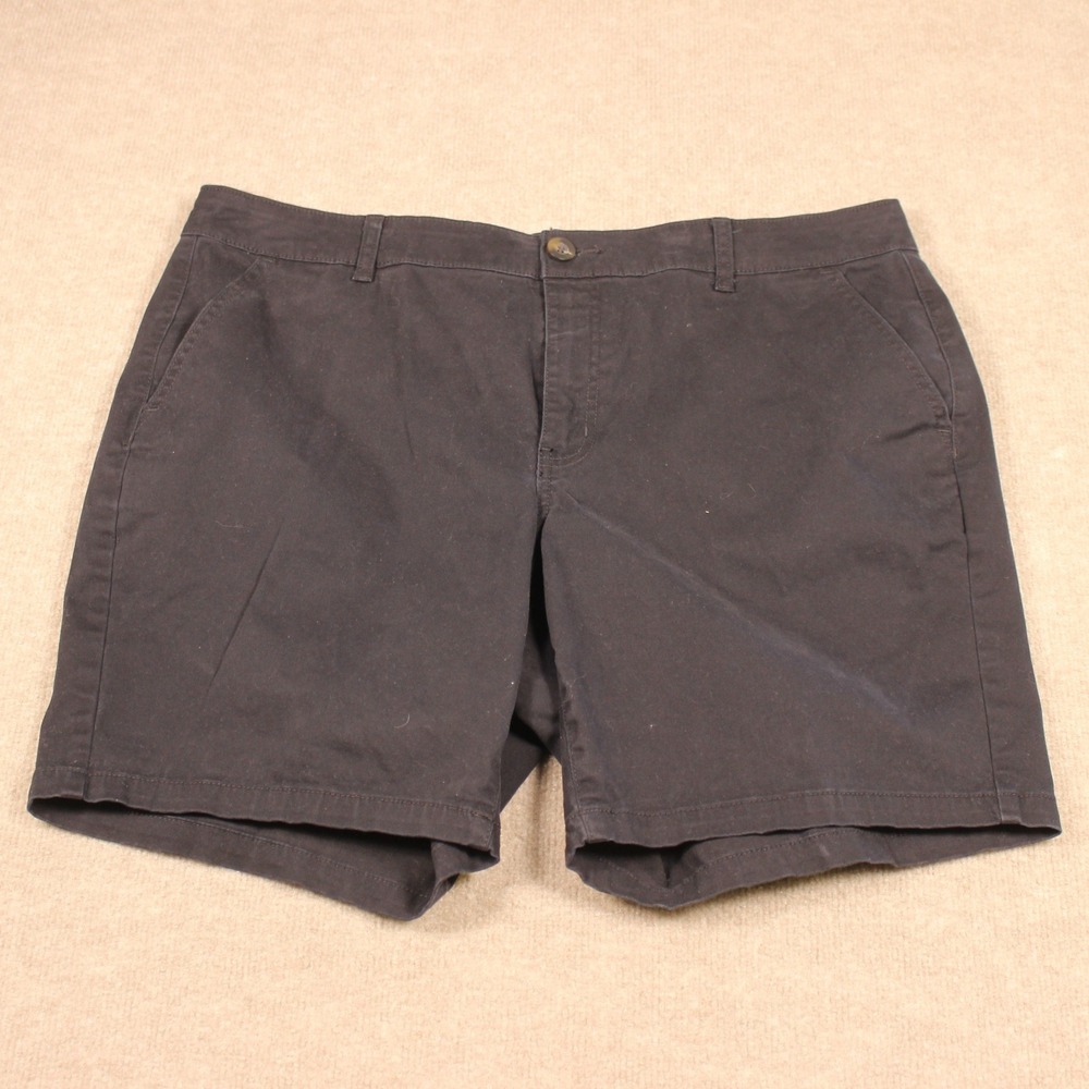 ANA a new approach Black Mid-Rise Midi Shorts Womens 16W 8in Inseam Chino